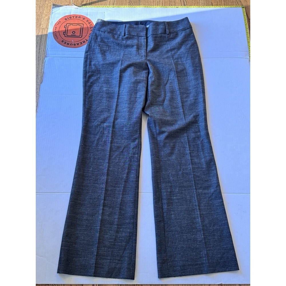 Ann Taylor Loft Julie Trouser Gray Textured Wide Leg Dress Pants Womens Size 10